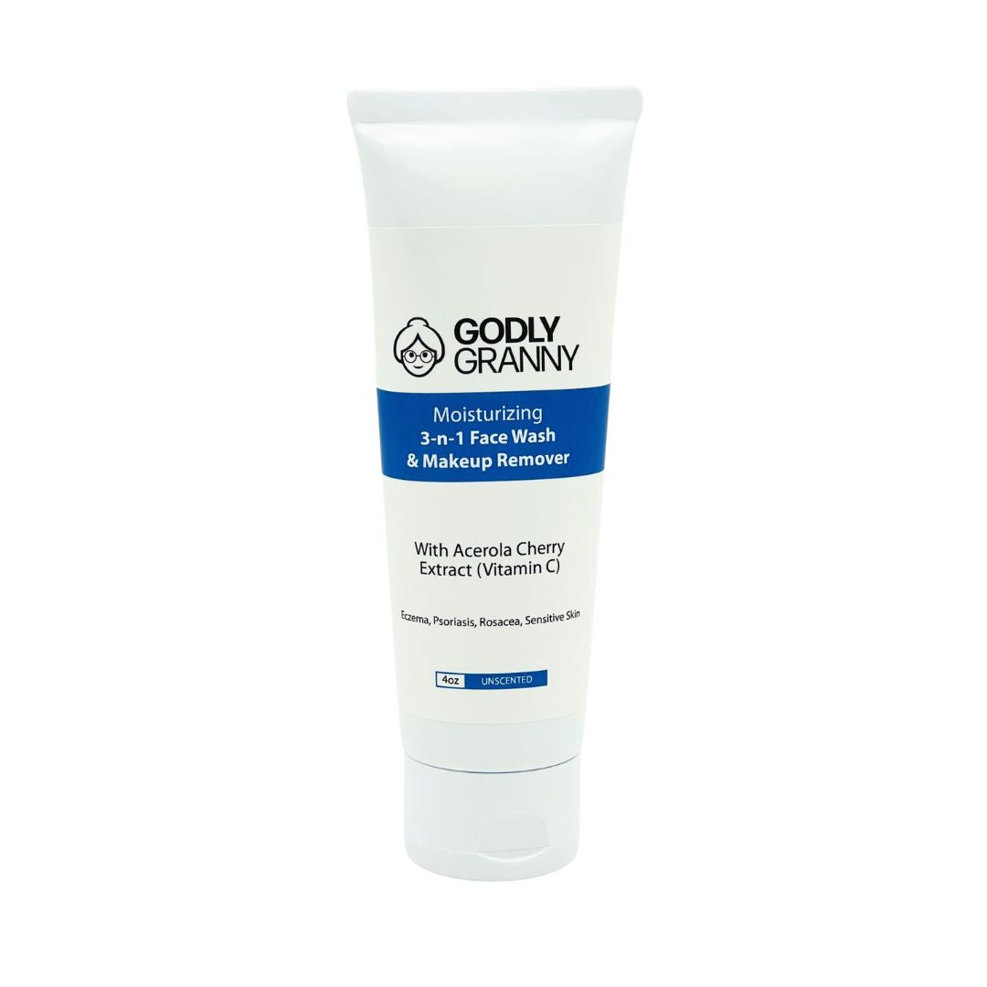 Moisturizing 3-in-1 Face Wash, Makeup Remover, Moisturizer with Acerola Cherry Extract (Vitamin C)
