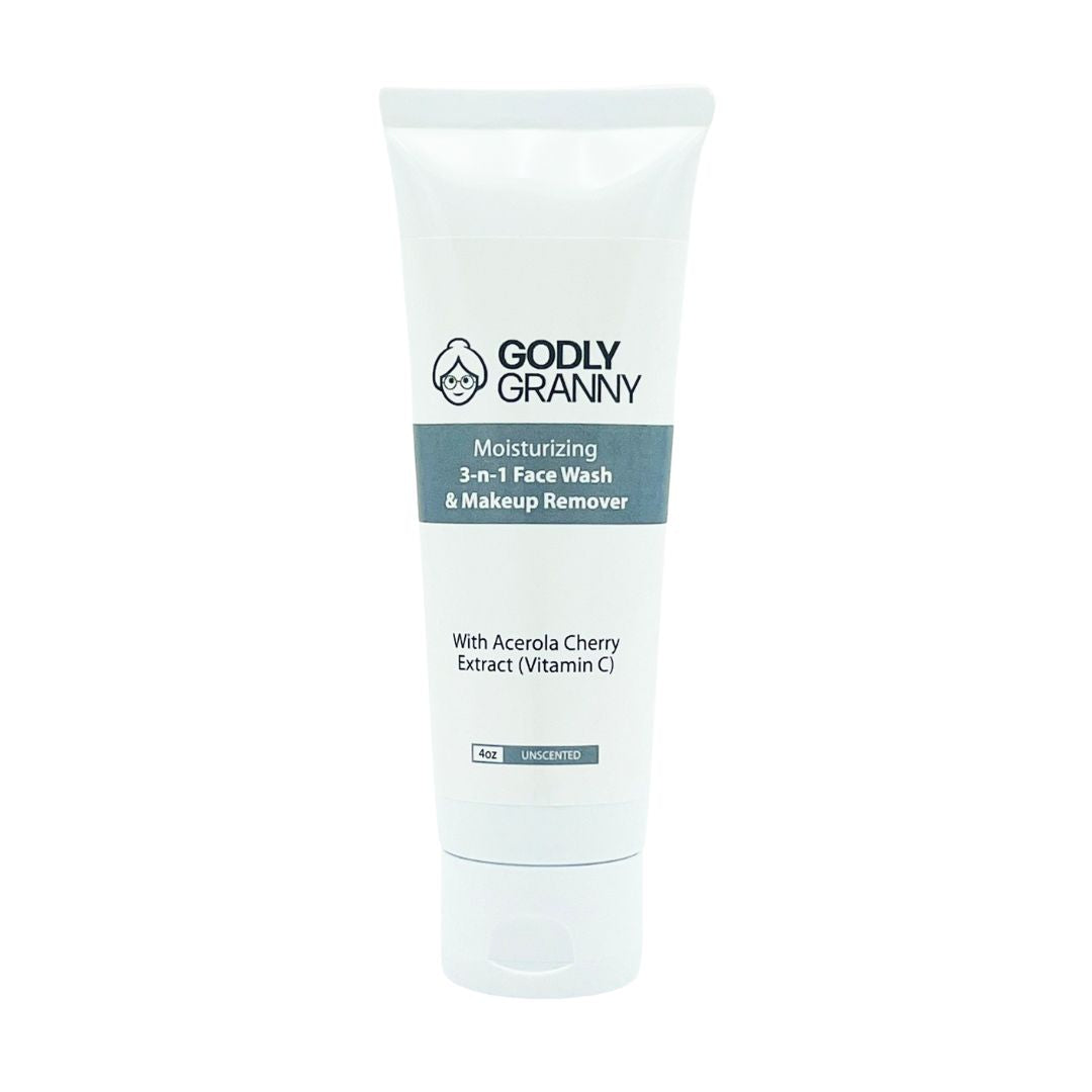 Moisturizing 3-in-1 Face Wash, Makeup Remover, Moisturizer with Acerola Cherry Extract (Vitamin C)