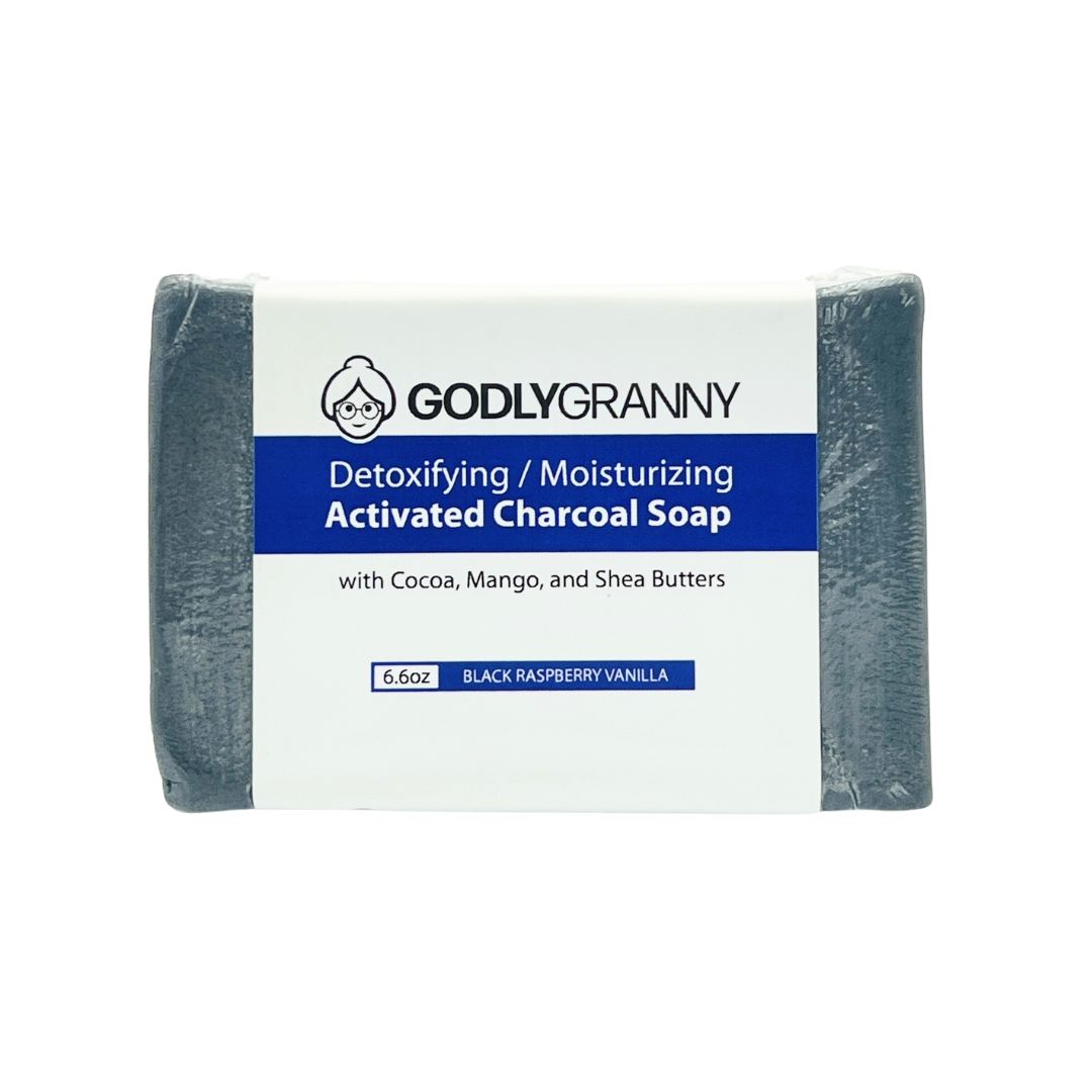 Detoxifying/Moisturizing Activated Charcoal Bar Soap with Cocoa, Mango, and Shea Butters