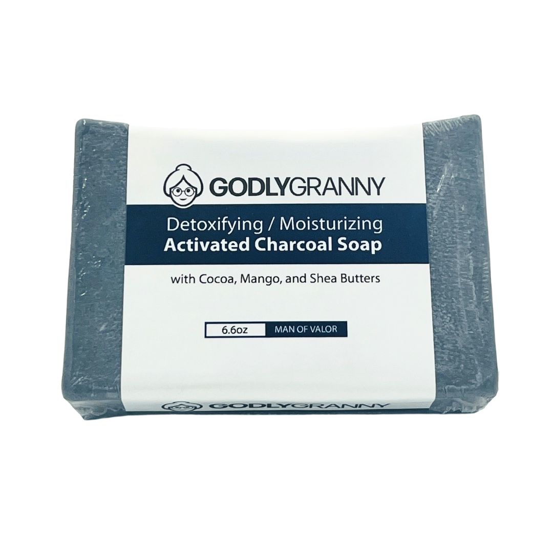 Detoxifying/Moisturizing Activated Charcoal Bar Soap with Cocoa, Mango, and Shea Butters