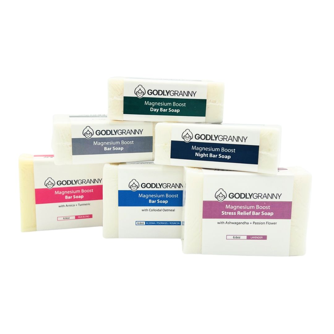 Magnesium Boost Stress Relief Bar Soap with Ashwagandha + Passion Flower (Lavender)