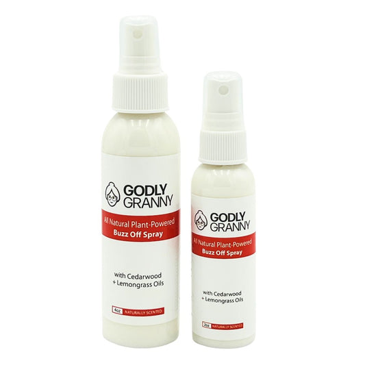 All Natural Plant-Powered Buzz Off Spray with Cedarwood + Lemongrass Oils (Naturally Scented)