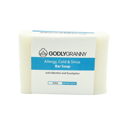 Allergy, Cold & Sinus Bar Soap with Menthol and Eucalyptus (Natural Scent)