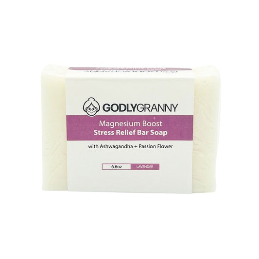 Magnesium Boost Stress Relief Bar Soap with Ashwagandha + Passion Flower (Lavender)