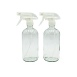 2-pack 16oz Empty Clear Glass Bottles with Trigger Sprayers